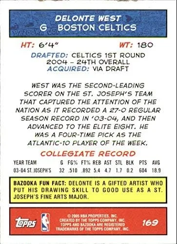 Vista 2 de 2004-05 Bazooka Gold # 169 Delonte West NBA Baloncesto Trading Card