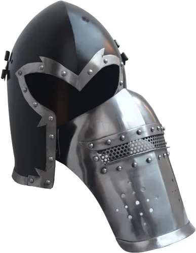 Vista 2 de Medieval barbute Helme Armour Caballero Romano Casco Armadura Casco Griego barbute