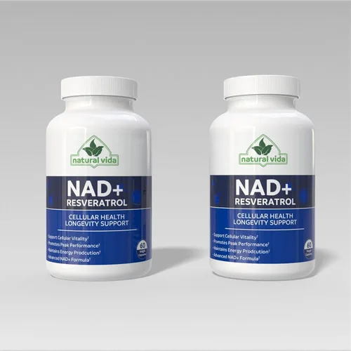 Vista 5 de Suplemento NAD + Resveratrol - Además de reforzar la salud celular, la resistencia y el envejecimiento saludable fabricado en Estados Unidos