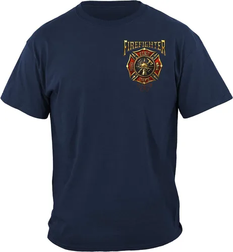 Vista 2 de Erazor Bits Camiseta de bomberos Camiseta de bomberos con llama dorada Sield FF2333