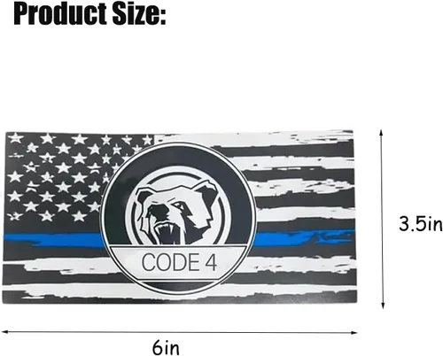 Vista 2 de 10 piezas calcomanías adhesivas de bandera de línea azul delgada para automóvil, calcomanías de parachoques de bandera estadounidense de apoyo