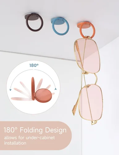 Vista 3 de Paquete de 6 organizadores de lentes de sol, soporte para gafas de sol montado en la pared, exhibición de anteojos colgantes, almacenamiento