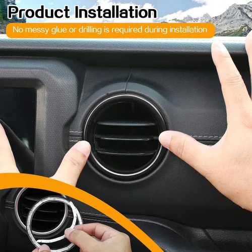 Vista 5 de Hoolcar – Anillo para ventilación de aire acondicionado interior, accesorios compatibles con Jeep Wrangler JL JLU y Gladiator JT 2018-2023, aleación