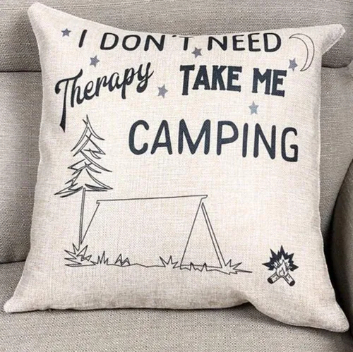 Vista 4 de Funda de almohadas de camping Lo siento por lo que dije mientras tratábamos de aparcar Camper Fundas de almohada de tiro de lino de dos lados Camper