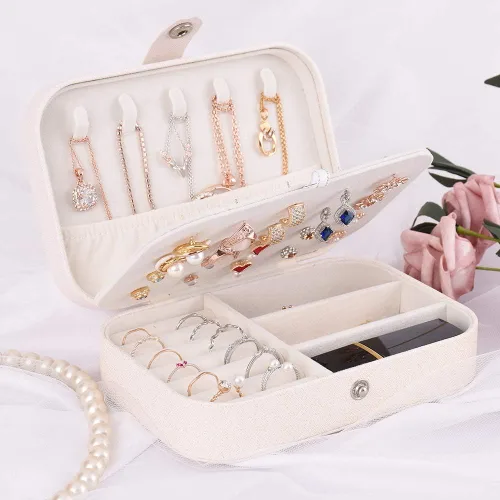 Vista 6 de Joyero Homchen de viaje, caja para guardar las joyas, para collares, pendientes, anillos y pulseras