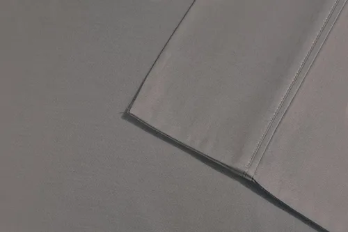 Vista 2 de Superior Juego de funda de almohada de algodón egipcio de 700 hilos, moderno satén sólido, naturalmente transpirable y refrescante, funda de Gris