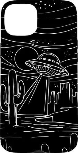 Vista 9 de iPhone 16 UFO Desert Retro Alien Spaceship Area 51 ET Space Lover Gift Case