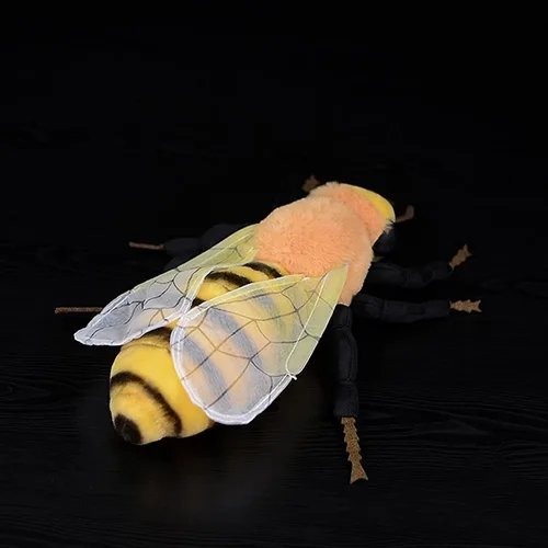 Vista 5 de Juguete de peluche grande de abeja - Animales de peluche realistas de abeja de 16 pulgadas, juguetes de abeja con alas grandes realistas, juguete