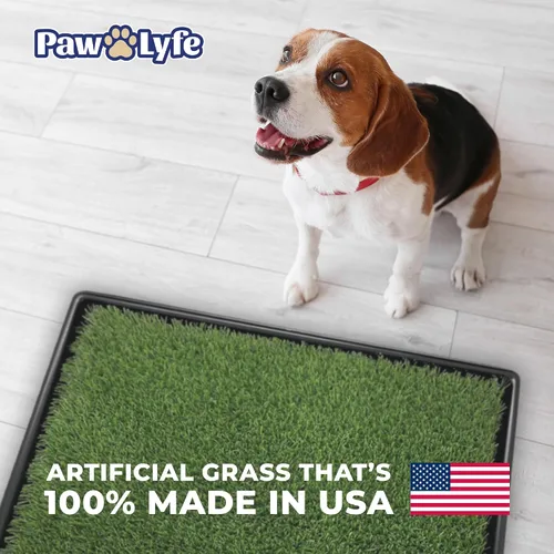 Vista 9 de PawLyfe - Parche de césped artificial de 20 x 25 pulgadas con bandeja, almohadilla de césped reutilizable para interiores y exteriores