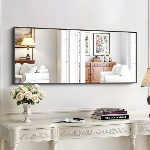 Vista 55 de KOCUUY Espejo de baño negro, espejo rectangular de 24 x 18 pulgadas para sobre el fregadero, espejo de pared decorativo moderno para dormitorio