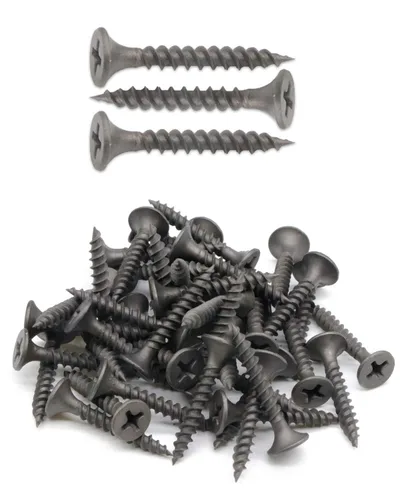 Vista 13 de Tornillos Phillips de cabeza plana #6x1 para paneles de yeso de rosca fina, tornillo de madera de punta afilada, acero al carbono 1022A, fosfato gris
