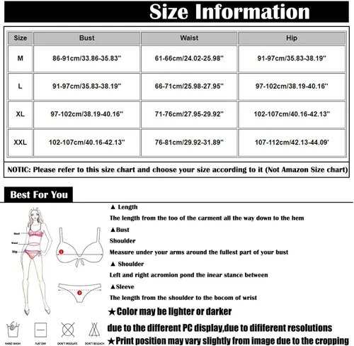 Vista 7 de Women's Sexy Slim Fit Bathing Suit Printed Sling Split Bikini Plus Size Swimsuit Casual Swimwear (Two Piece)
