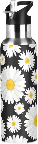 Vista 19 de Botella de Agua de Lobo Tazas de Lobo Botella de Agua Galaxia para Niños Niñas con Tapa de Pajita Lobos Aislada Acero Inoxidable Frasco de Agua a007
