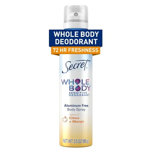 Vista 17 de Secret Desodorante en aerosol para todo el cuerpo para mujer, aroma a leche de almendra y miel, desodorante sin aluminio, protección contra olores