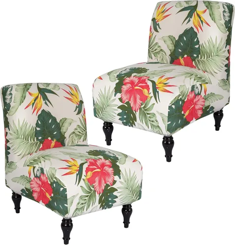 Vista 21 de Funda para Silla de Acento sin Brazos, Funda Elástica para Silla Súper Ajuste, Funda Protectora de Muebles para Silla sin Brazos para Sala de Estar