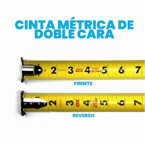 Vista 9 de OX Tools Tuff Blade - Cinta métrica magnética de construcción a prueba de golpes con doble gancho magnético - Hoja de 1 1/4 pulgadas de ancho