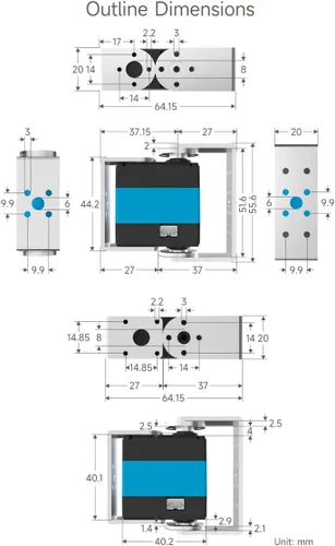Vista 8 de Waveshare Servos de bus serie de voltaje de amplio rango de 55.1 lbs.Cm, alta precisión y par grande, con codificador magnético programable de 360