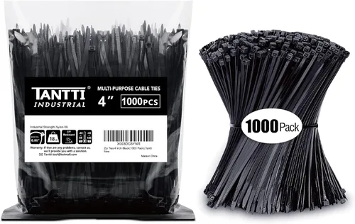 Vista 7 de Bridas de 4 pulgadas (paquete de 200), bridas pequeñas con resistencia a la tracción de 18 libras, color negro, por TANTTI Supply