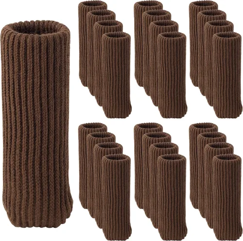 Vista 7 de Protectores de calcetines de punto para patas de silla, protectores de piso de madera dura, fundas de patas de taburete de bar de alta elasticidad