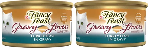Vista 10 de Purina Fancy Feast Gravy Lovers Turkey Feast - Alimento gourmet a la parrilla para gatos en salsa húmeda para gatos, (paquete de 24), latas de 3