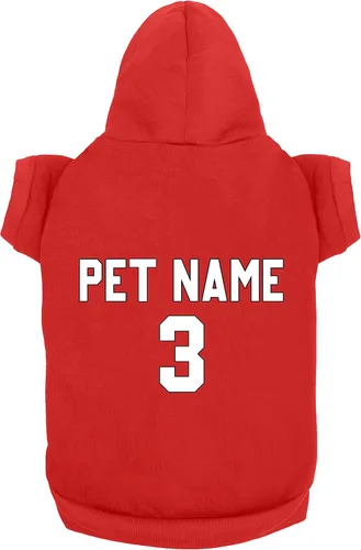 Vista 3 de Ropa para perro personalizada: diseña tu propia sudadera con capucha para mascotas, añade número de nombre, suéter personalizado para perros Negro