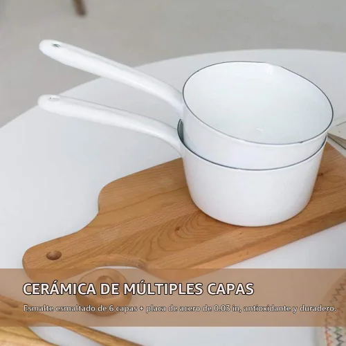 Vista 9 de Cacerola de 1.2L, sartén esmaltada para leche, calentador de mantequilla, olla de leche, fácil de cocinar y limpiar, olla antiadherente para hervir