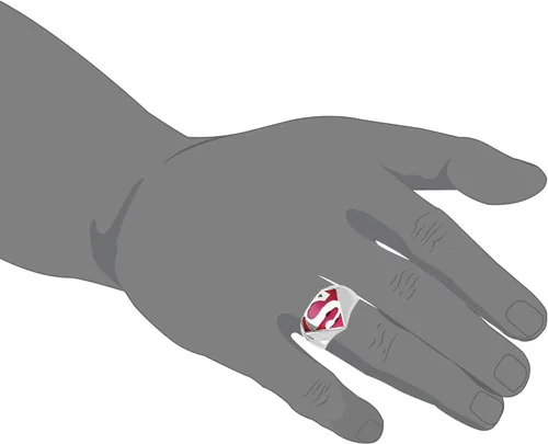 Vista 4 de DC Comics Anillo de acero inoxidable para hombre con logotipo de la Liga de la Justicia