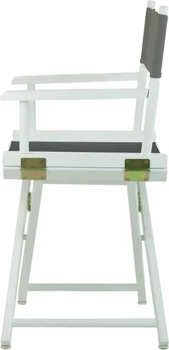 Vista 6 de Casual Home - Silla de director de 18.0 in, marco blanco con lona gris