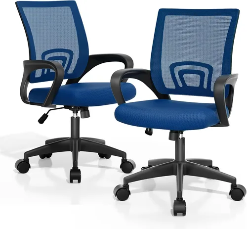 Vista 20 de Magshion Silla ergonómica de escritorio de oficina, silla de computadora de malla con respaldo medio, silla giratoria con respaldo transpirable