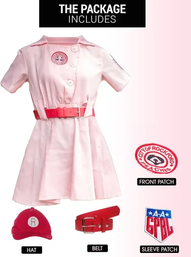 Vista 6 de Rockford Peaches AAGPBL - Vestido de béisbol para niñas