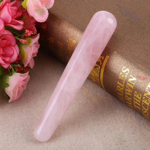 Vista 9 de Varita de masaje de piedra, varita de masaje de cristal, 3.93 pulgadas de cuarzo natural, varita de masaje facial, herramienta de masaje de palo