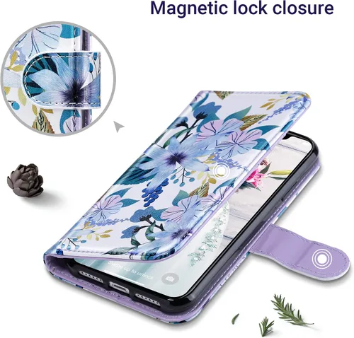 Vista 8 de ULAK Funda compatible con iPhone XR tipo cartera para mujer, de piel sintética de alta calidad, con tarjeteros, función atril, funda protectora a