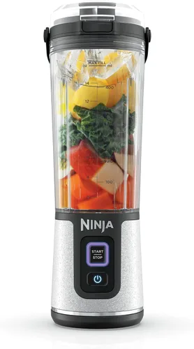 Vista 32 de Ninja Blast Batidora portátil, inalámbrica, recipiente de 18 onzas, menta