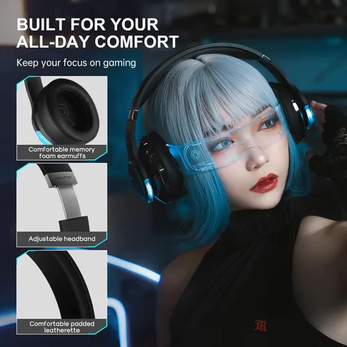 Vista 6 de Edifier G5BT Bluetooth Gaming Headset Over Ear Wired Headphones with Mic Black