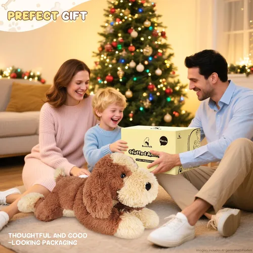 Vista 8 de SuzziPals Animal de peluche grande de 30 pulgadas, cachorro de peluche gigante grande y suave, juguetes de peluche gigantes para relajación