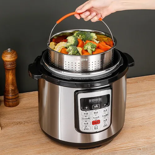 Vista 5 de Cesta de vapor para Instant Pot, inserto de cesta de vapor de verduras de acero inoxidable para ollas (3 cuartos)