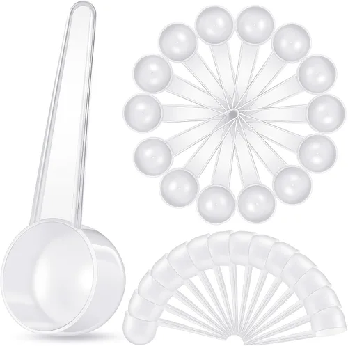 Vista 7 de Meanplan - Cucharas medidoras de plástico con mango (0.7 onzas líquidas, 20 cc 1.33 cucharadas 4 cucharaditas) cucharadita de café para medir