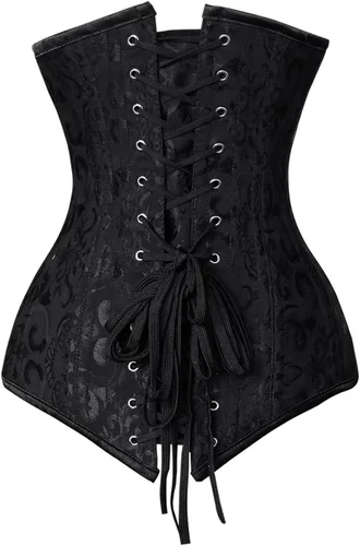 Vista 2 de Charmian Women's 26 Torso de algodón con estructura de acero. Corsé que da forma de reloj de arena.