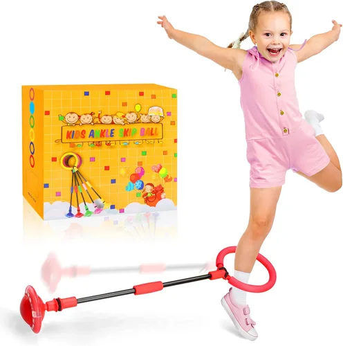 Vista 8 de Chridark Pelota de Salto de Tobillo para Niños - Pelota de Salto Plegable con Rueda Luminosa, Juguetes de Juego al Aire Libre para Niños y Adultos