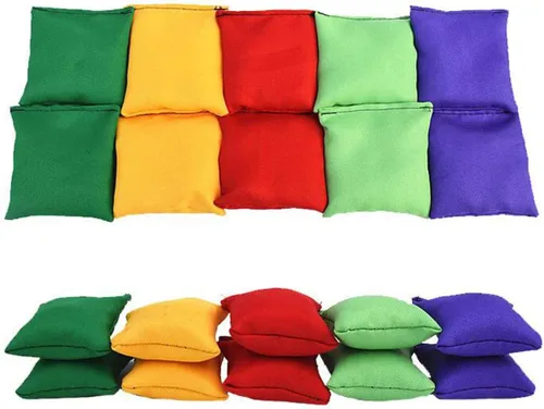 Vista 7 de Paquete de 12 bolsas de frijoles de nailon de 2 pulgadas/2.0 in, para niños, familia y adultos, juegos de patio al aire libre, lanzamiento de bolsas
