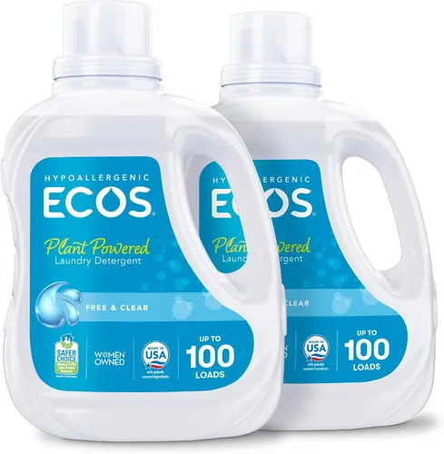 Vista 10 de ECOS Detergente Líquido para lavandería, 100 Cargas - Jabón para lavandería probado por dermatólogos - Hipoalergénico, Certificado EPA Safer Choice