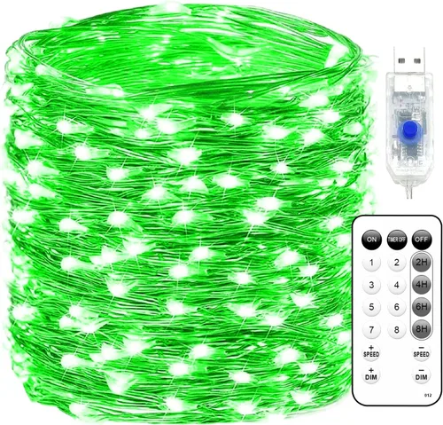 Vista 7 de Fairy Lights 66ft 200 LED USB Twinkle String Light Plug in Silver Wire Lights with Remote and Timer 8 Modes Outdoor Waterproof Starry Lights DIY