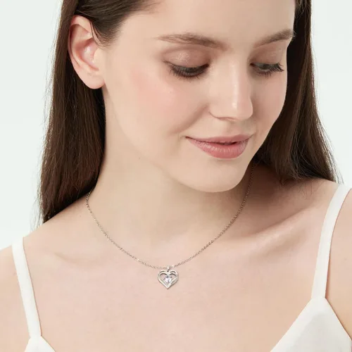 Vista 13 de Collares de corazón para mujer como regalo de Navidad para ella, collares rojos con texto en inglés "I Love You" como regalo de cumpleaños