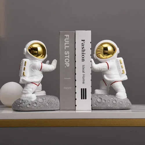 Vista 6 de Sujetalibros de decoración espacial, divertidos extremos de libro de astronauta de resina para niños