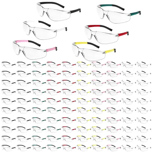 Vista 19 de Salfboy Gafas de seguridad transparentes a granel de 10 ANSI Z87.1, gafas protectoras resistentes a arañazos para trabajo, laboratorio, construcción