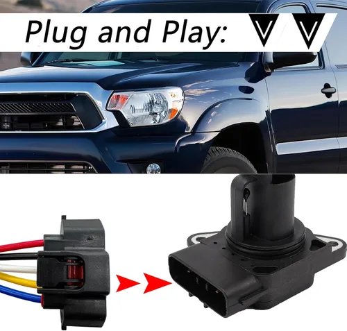 Vista 4 de 5 pines MAF medidor de flujo de masa de aire Conector conector arnés de cableado Enchufe de coleta para Lexus Mazda Mercury Toyota Volvo reemplazado