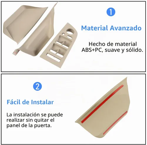 Vista 5 de Jaronx Para BMW Serie 3 E90 LCI/E91 LCI Manija de puerta lateral del Beige