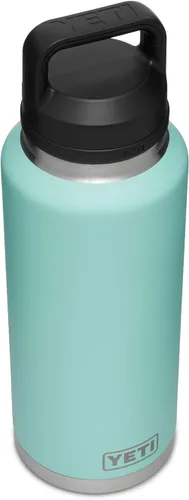 Vista 3 de YETI Rambler Botella de 46 oz, a prueba de fugas, aislada al vacío, de acero inoxidable con tapa Chug, Seafoam Verde mar