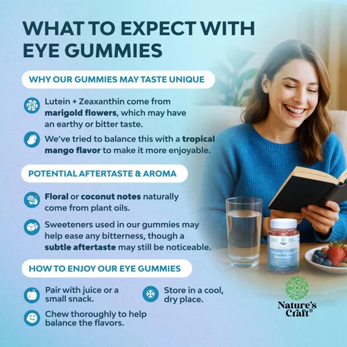 Vista 2 de Gomitas de apoyo para la visión para adultos, suplementos de luteína y zeaxantina para la salud ocular, potentes vitaminas de luteína para los ojos