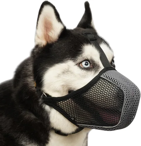 Vista 9 de Mayerzon Bozal para perro, bozales suaves de malla patentados para perros grandes, medianos y pequeños, caniche Husky Doberman Labrador Retriever
